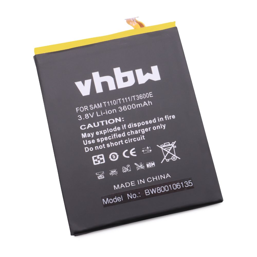 Vhbw - Batterie 3600mAh (3.7V) vhbw pour Tablette Pad Netbook Samsung Galaxy Tab3 Lite 7.0 3G, WiFi, Neo, SM-T110, SM-T111 comme DL0DA18As/9-B, DL0DB01aS/9-B - Batterie PC Portable