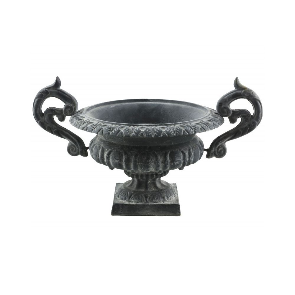 L'Héritier Du Temps - Vase Vasque Chambord Jardinière de Pilier Pot de Fleur en Fonte Grise 29x31x44cm - Poterie, bac à fleurs