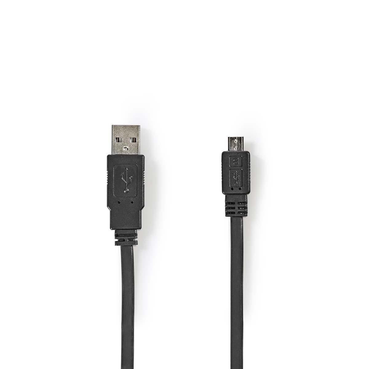 Nedis - Nedis Câble USB 2.0 plat A Mâle - Micro B Mâle 1,0 m Noir - Câble antenne