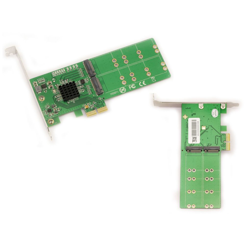 Kalea-Informatique - Carte contrôleur PCIe 2.0 2x pour 4x SSD M2 (type SATA) - Pour M.2 NGFF en B Key ou B+M Key (SATA) - Carte Contrôleur USB