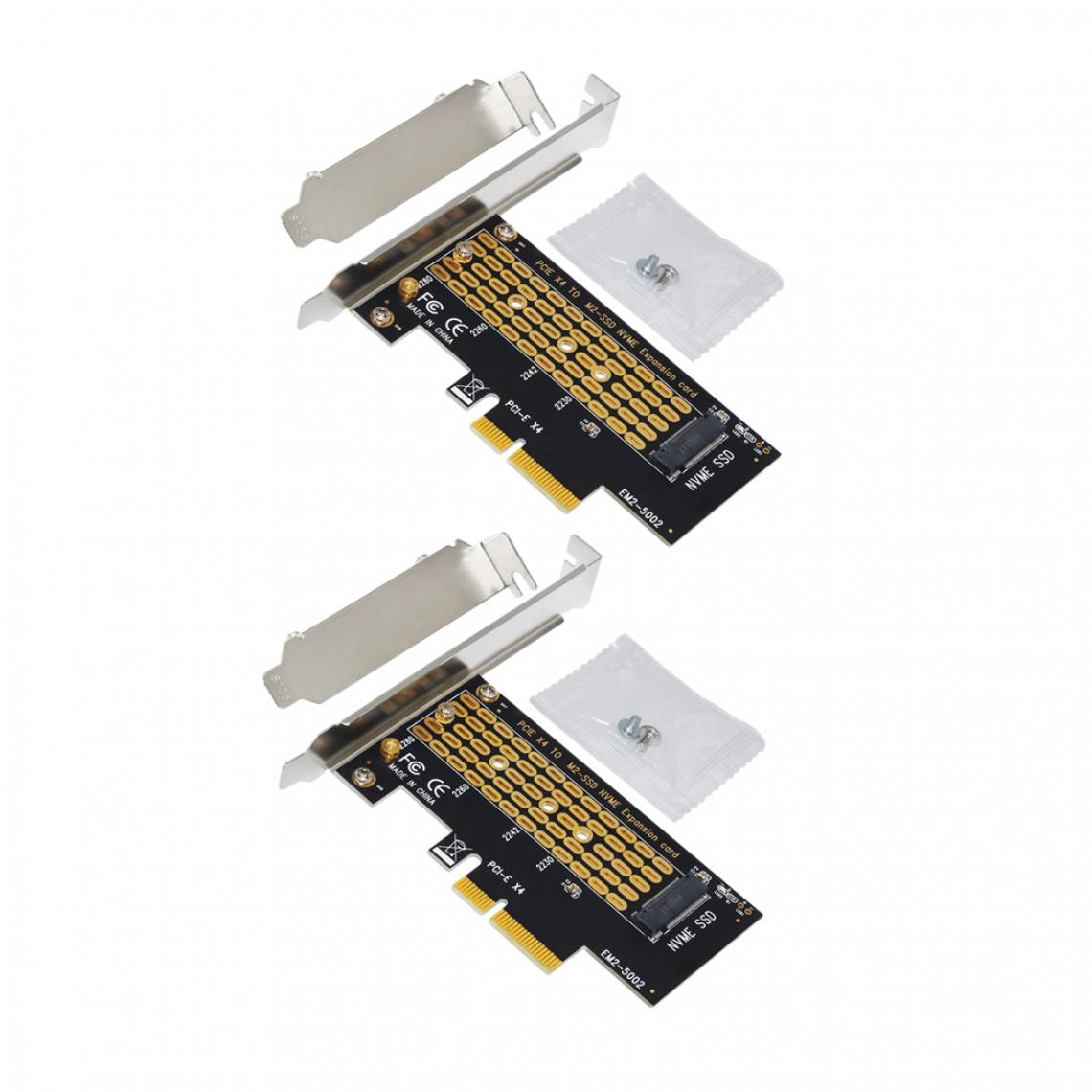 marque generique - 2x M.2 NVMe SSD Vers PCI-E 3.0 Adaptateur 4X 16X M2 Convertisseur pour Windows Ou Pro - Câble antenne