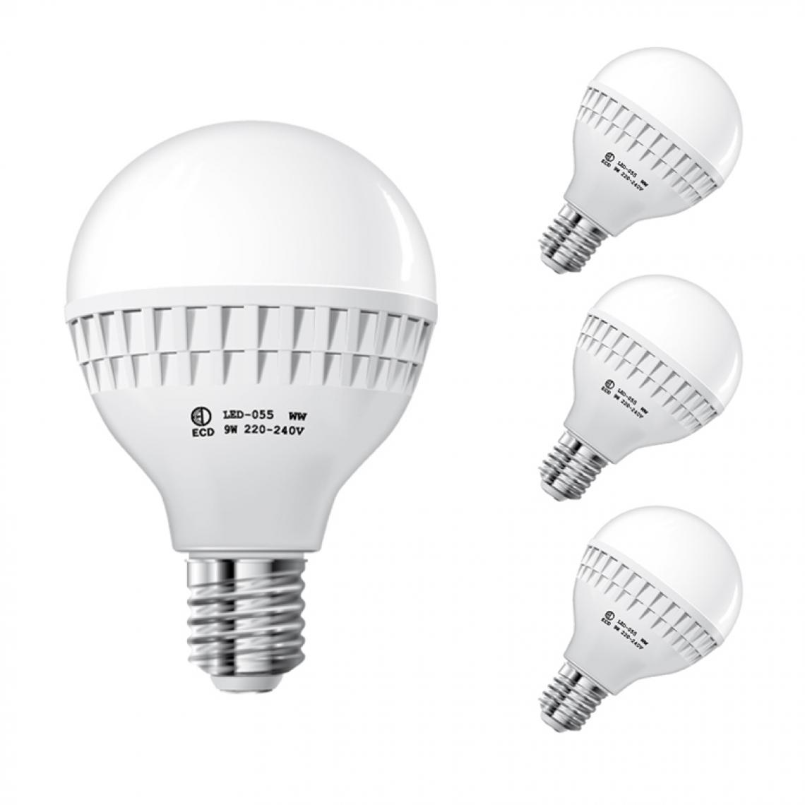 Ecd Germany - ECD Germany 3 x 9W E27 LED Lampe | 6000 Kelvin blanc froid | 584 lumens | 220-240 V | remplace une ampoule halogène de 60 W | Ampoules à économie d'énergie - Ampoules LED