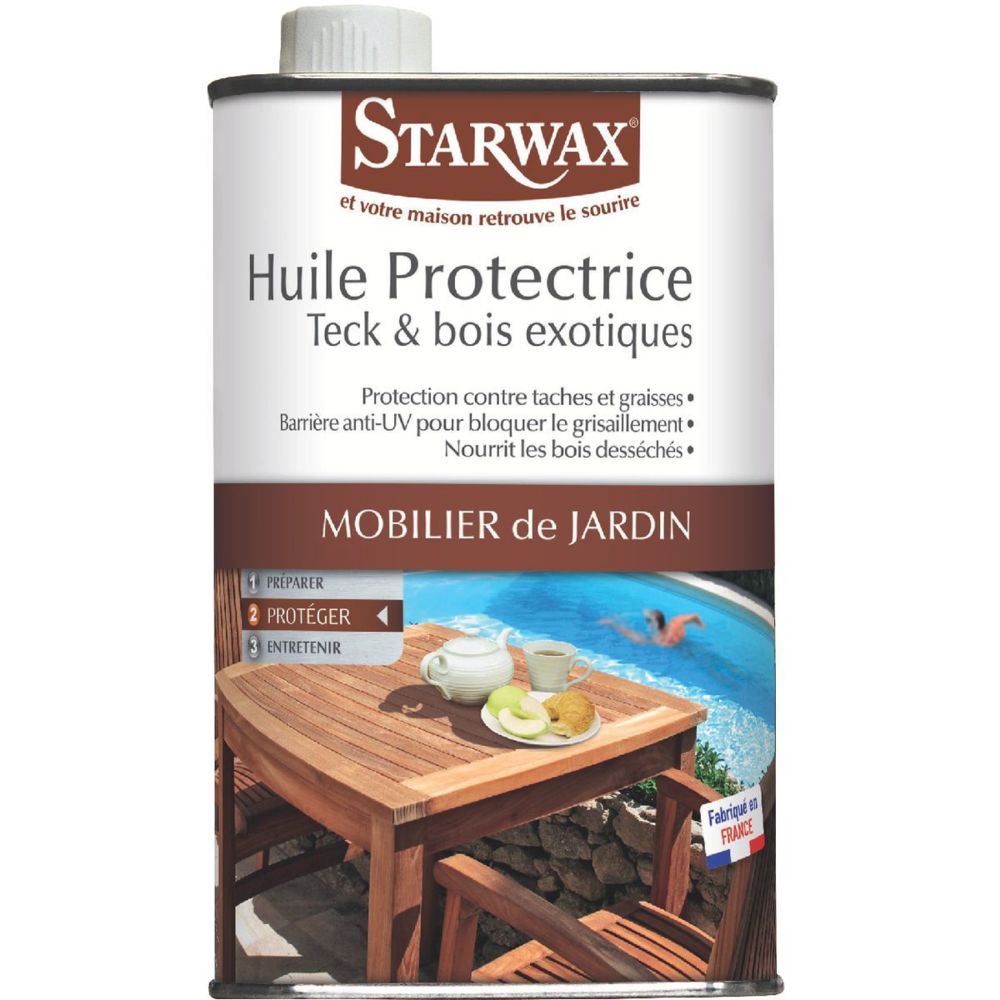 Starwax - Huile protectrice teck et bois exotiques Starwax 500ml - Produit préparation avant pose
