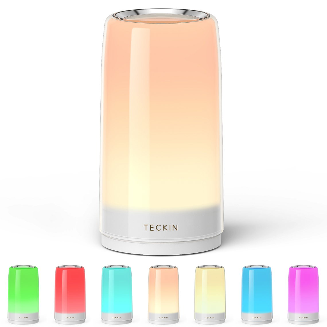 Teckin - Lampe de table Teckin DL31 Lampe de chevet LED RVB à changement multicolore sensible au toucher, lampe tactile avec lumières blanches chaudes dimmables pour chambres et salons, veilleuses pour chambre d'enfants, cadeau pour la famille - Ampoules LED