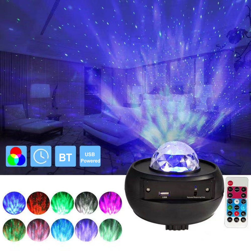 Generic - Projecteur LED ciel étoilé avec télécommande Lampe de nuit à projection LED 3 niveaux de luminosité et 10 modes d'éclairage Prise - Tubes et néons