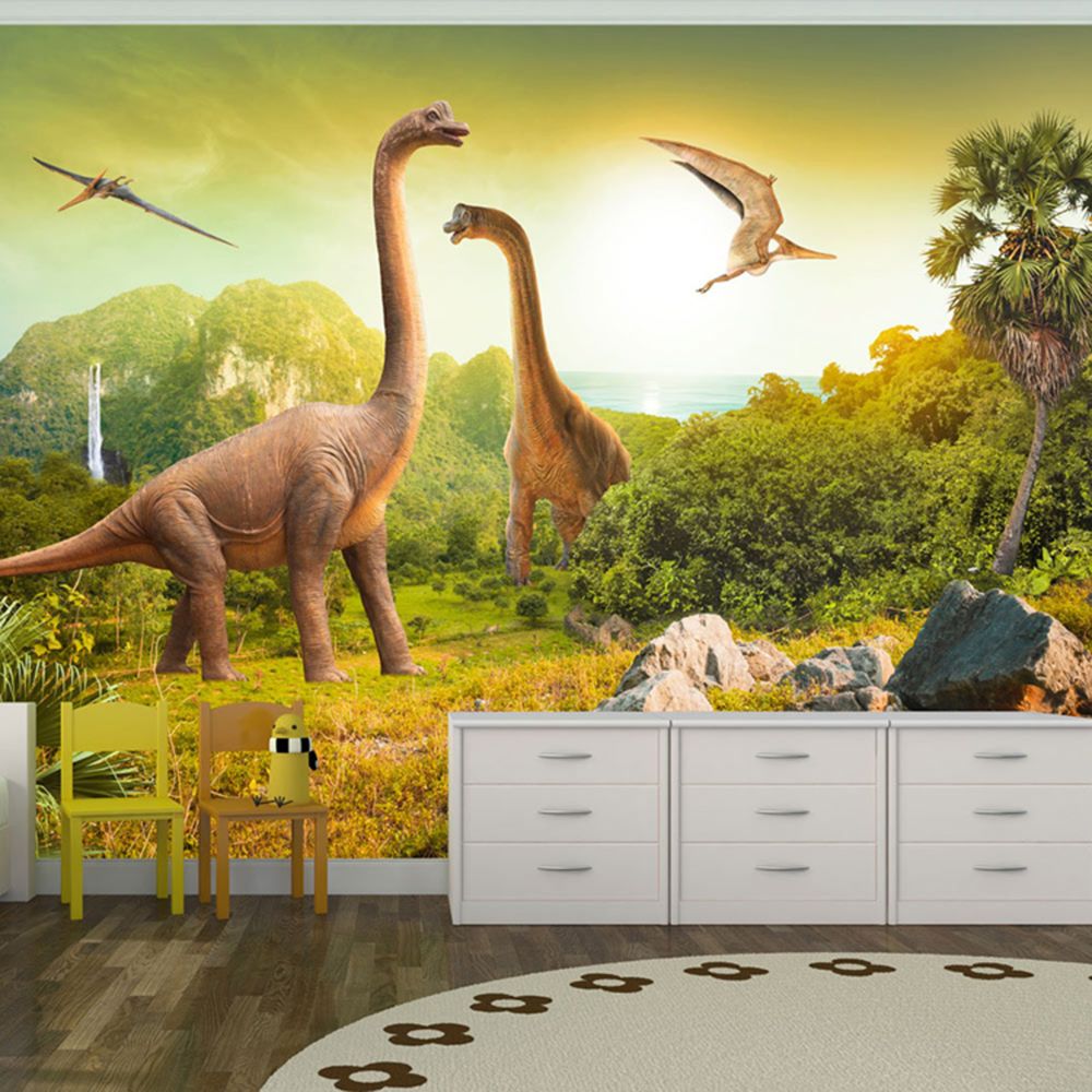 Pegane - Papier peint Dinosaurs - 100 x 70 cm -PEGANE- - Papier peint