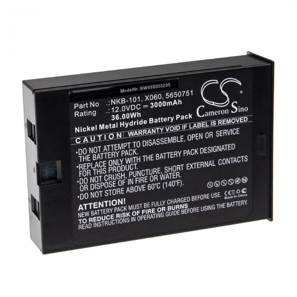 Vhbw - vhbw Batterie remplacement pour Nihon Kohden 5650751, NKB-101, X060 pour appareil médical (3000mAh, 12V, NiMH) - Piles spécifiques