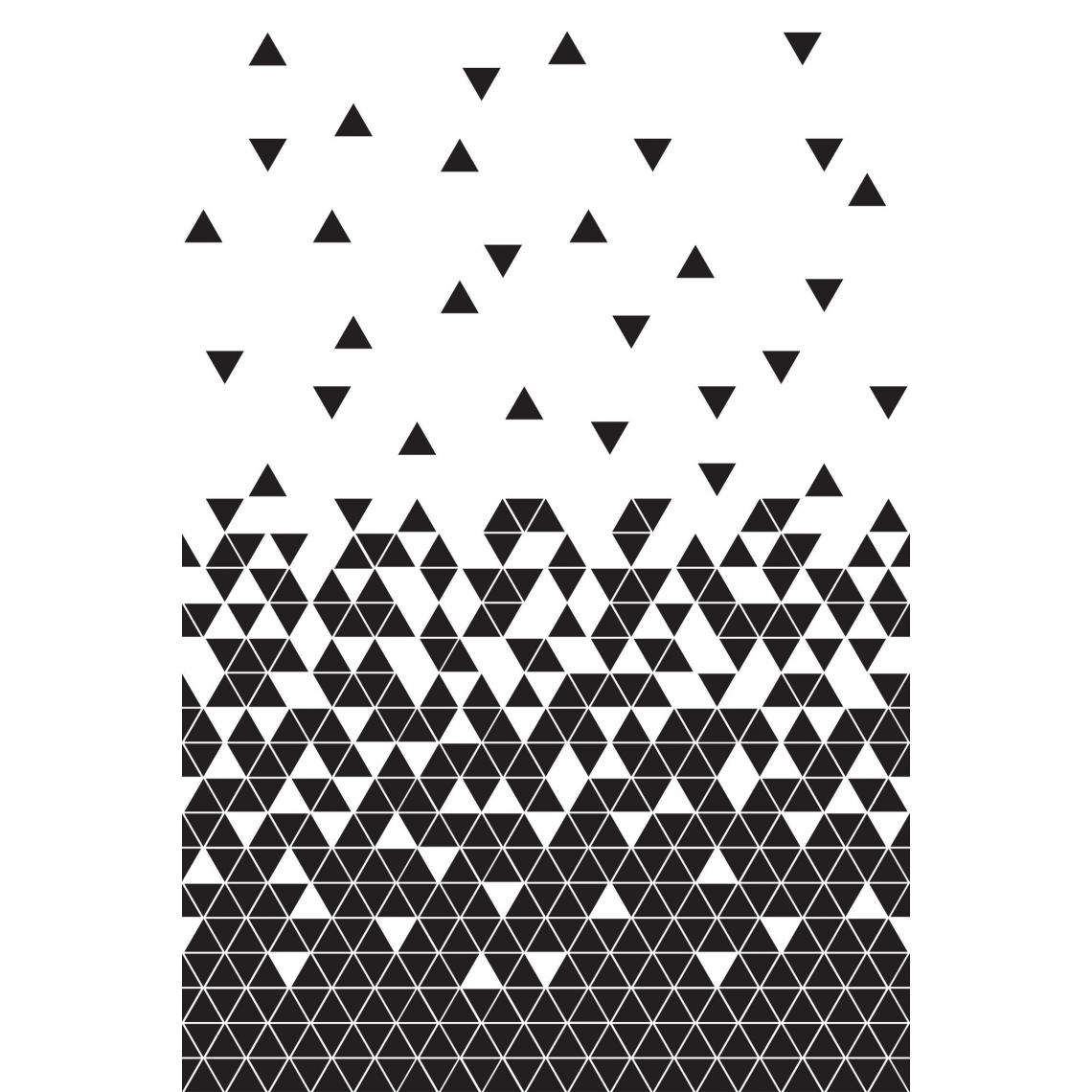 ESTAhome - ESTAhome papier peint panoramique triangles noir et blanc - 158906 - 1.86 x 2.79 m - Papier peint