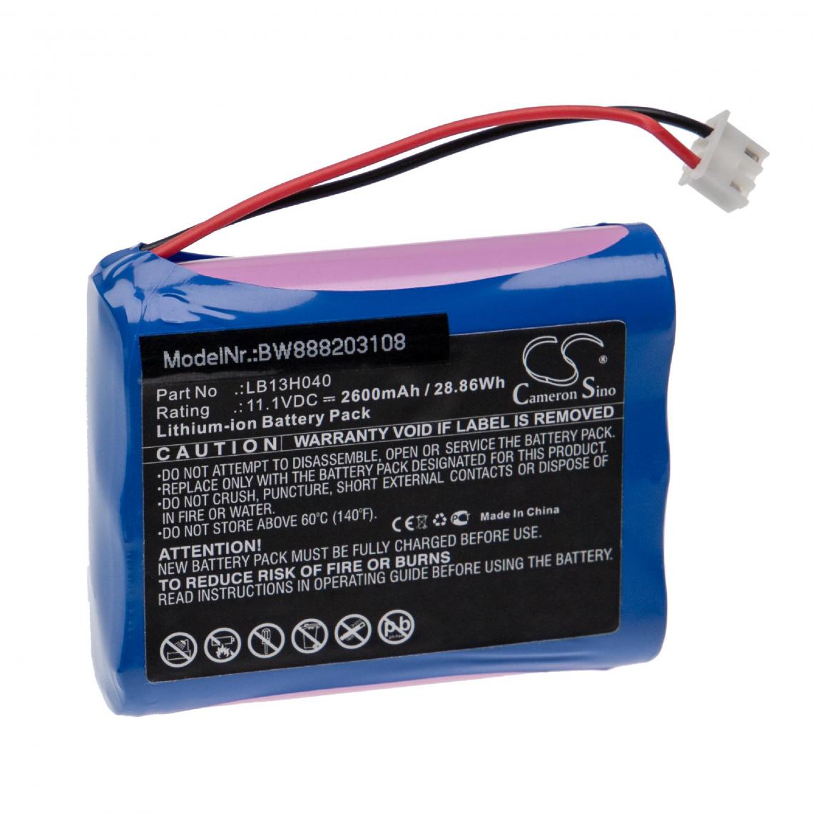 Vhbw - vhbw Batterie compatible avec General meditech EKG G3H, G3HI30028-1 appareil médical (2600mAh, 11,1V, Li-ion) - Piles spécifiques