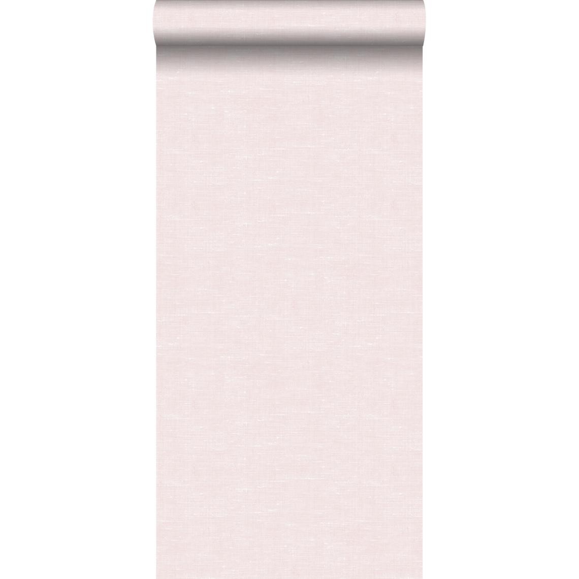 ESTAhome - ESTAhome papier peint lin rose clair - 148692 - 53 cm x 10,05 m - Papier peint