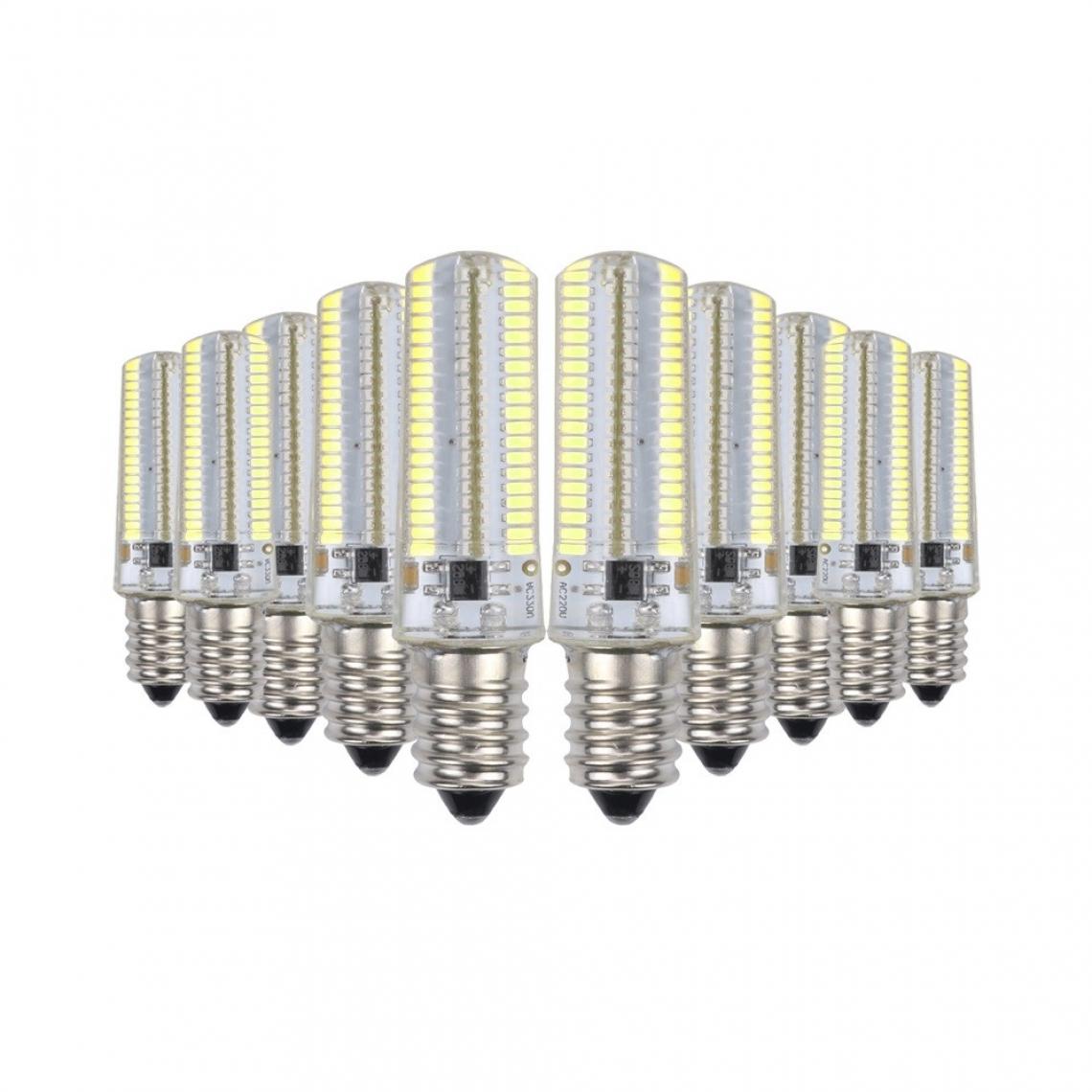 Wewoo - 10 PCS E11 7W 152 LED 3014 SMD 600-700 LM ampoules de maïs en silicone à intensité variable et blanc froidCA 110V - Ampoules LED