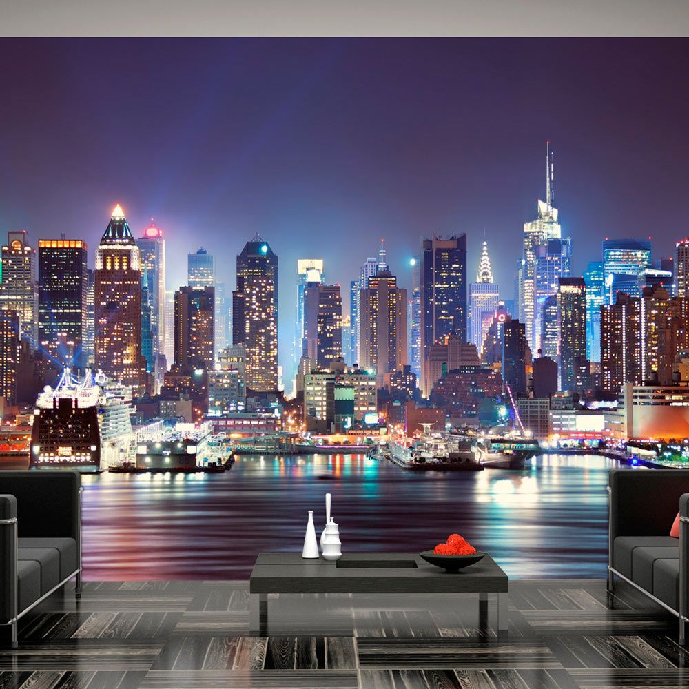 marque generique - 200x140 Papier peint New York Ville et Architecture Splendide Night in New York City - Papier peint