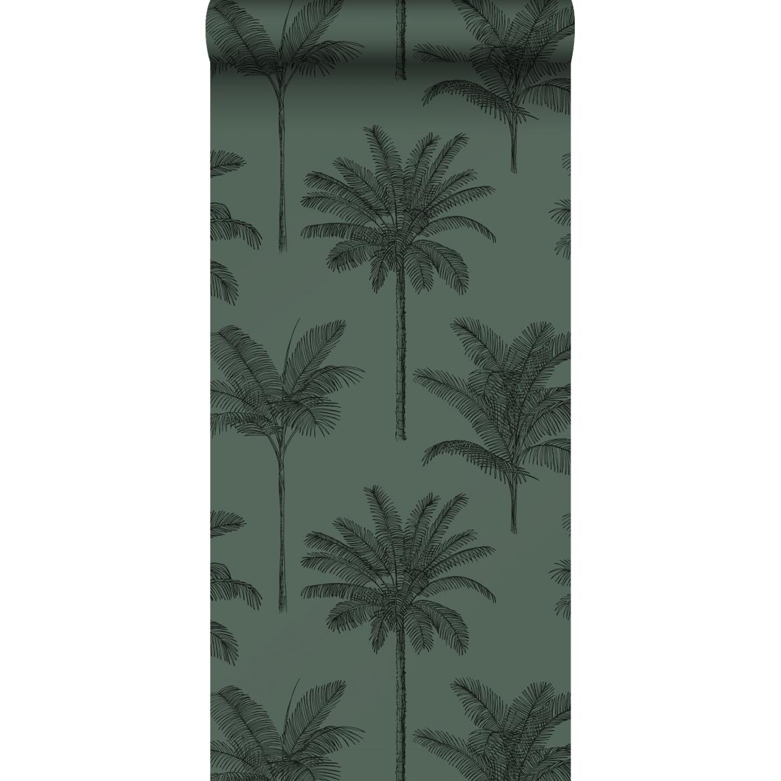 ESTAhome - ESTAhome papier peint palmiers vert foncé - 139321 - 0.53 x 10.05 m - Papier peint