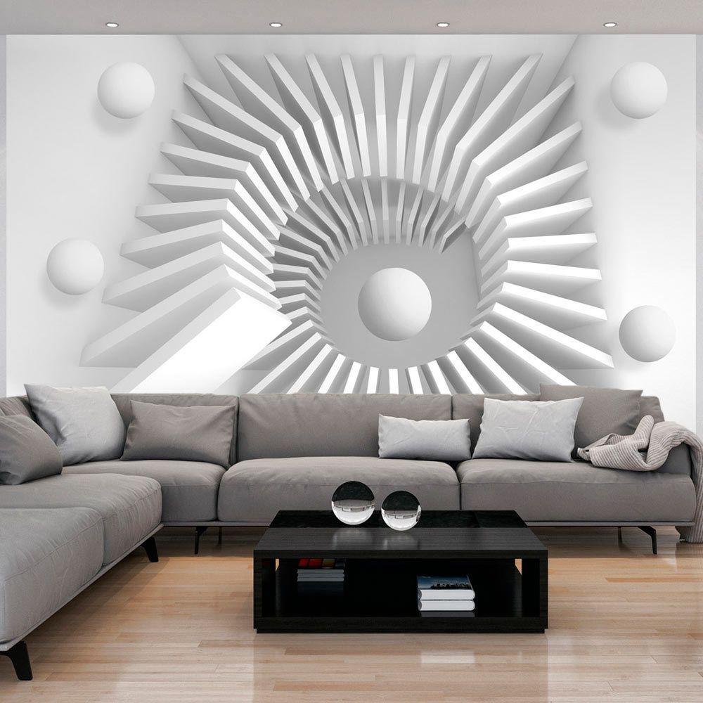 Bimago - Papier peint - White jigsaw - Décoration, image, art | 3D et Perspective | - Papier peint