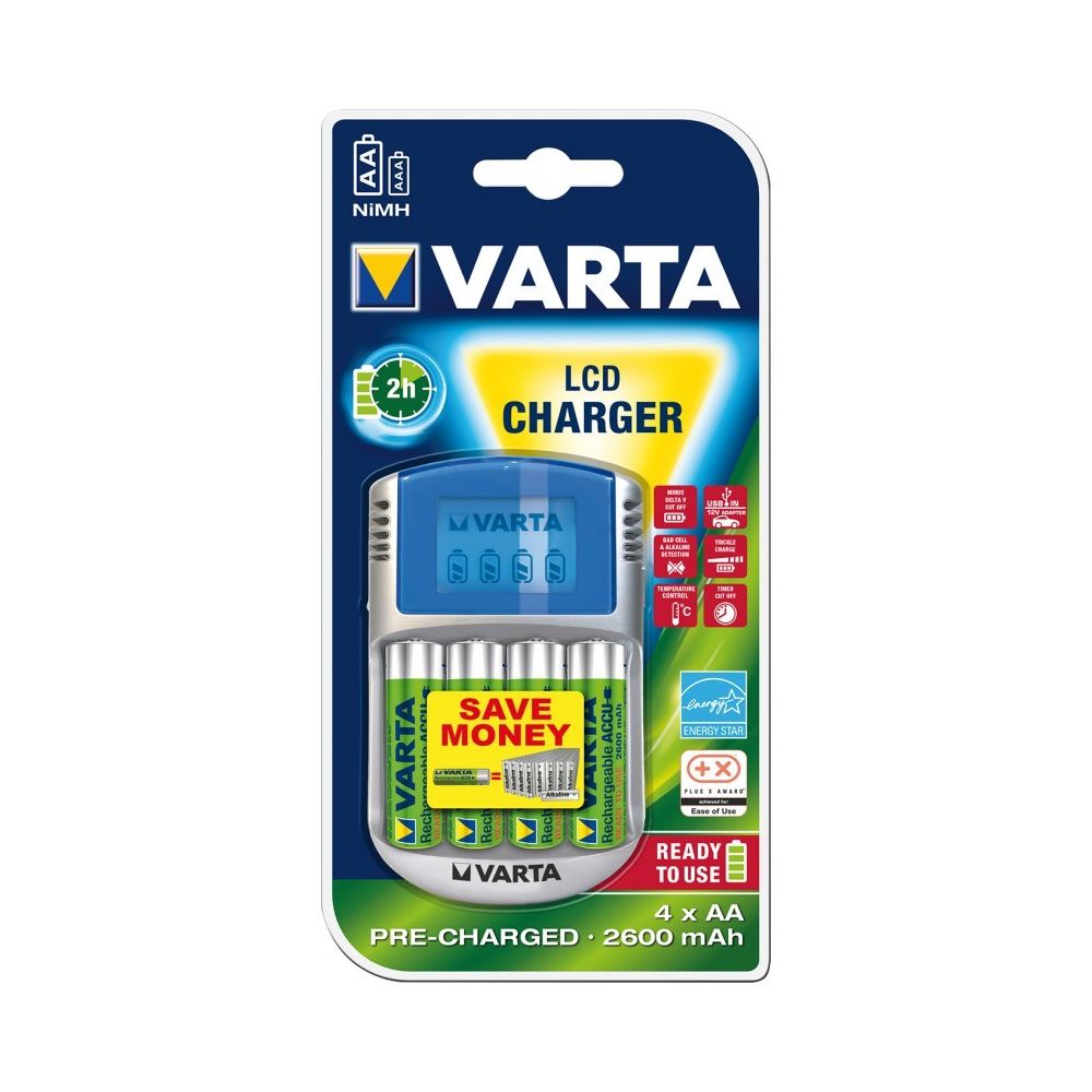 Varta - Chargeur P.Play LCDCharginkl. 4xAA 2700mAh - Piles rechargeables