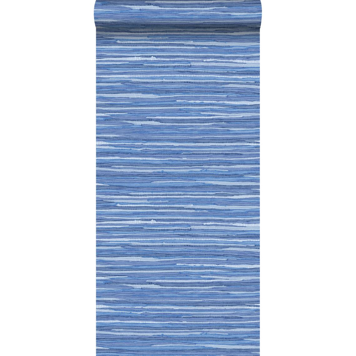 ESTAhome - ESTAhome papier peint motif tissé bleu - 148622 - 53 cm x 10,05 m - Papier peint