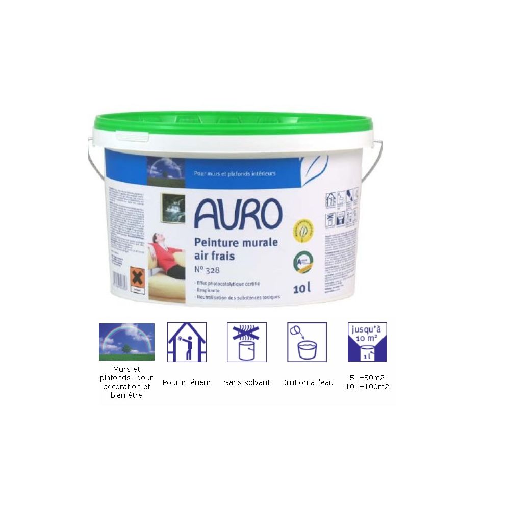 Auro - Déstockage - Auro - Peinture Air Frais 5 litres - N°328 - Peinture intérieure