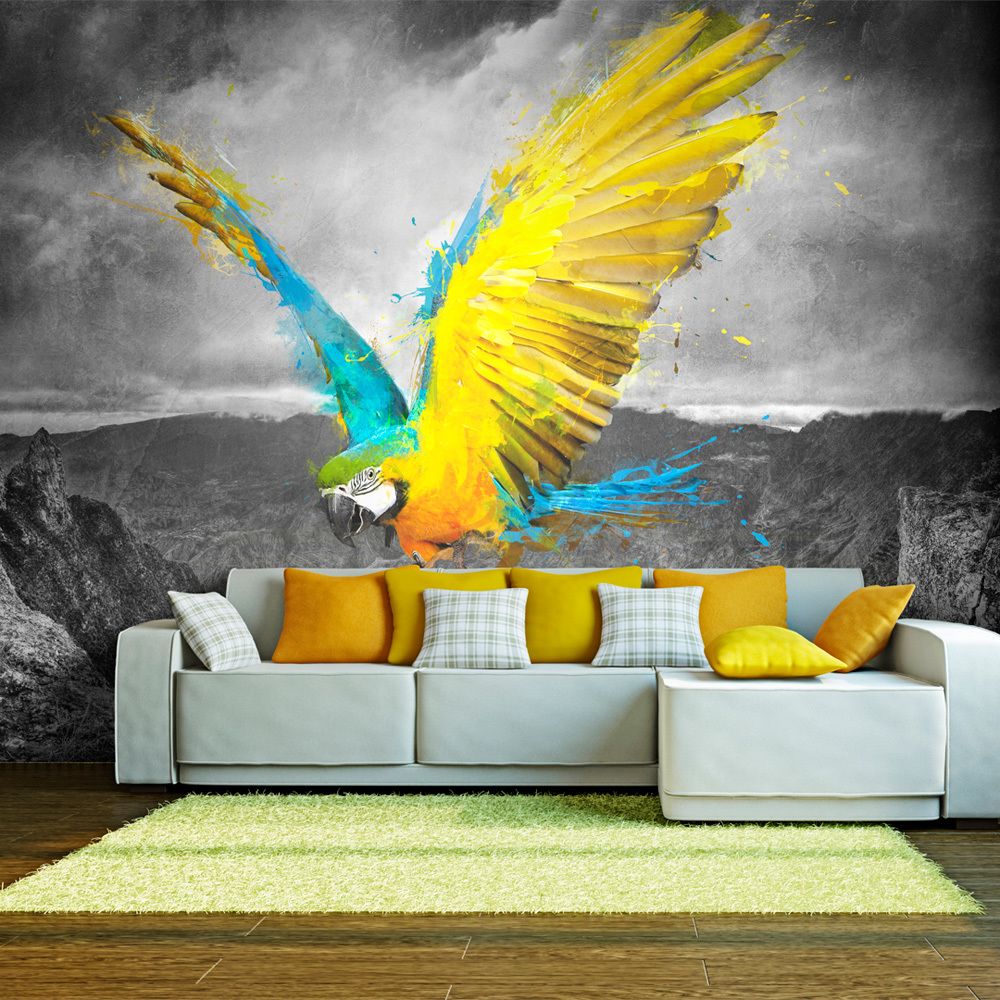Bimago - Papier peint - Exotic parrot - Décoration, image, art | 450x270 cm | XXl - Grand Format | - Papier peint