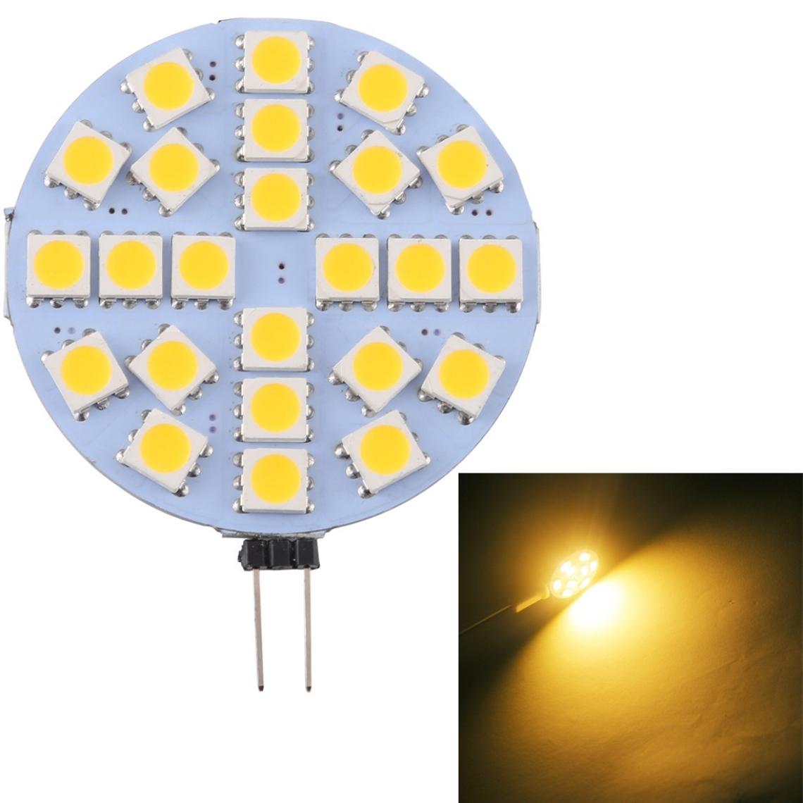 Wewoo - G4 24 LEDs SMD 5050 288LM 2800-3200K Ampoule de lampe à culot à intensité variable à variableDC 12V blanc chaud - Ampoules LED