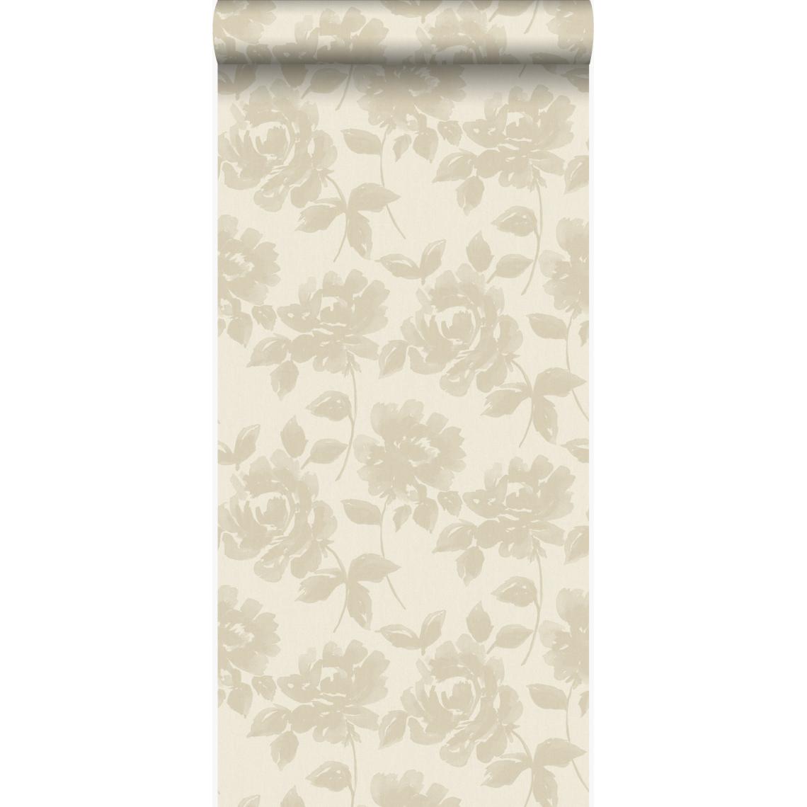 Origin - Origin papier peint roses beige crème - 347031 - 53 cm x 10,05 m - Papier peint