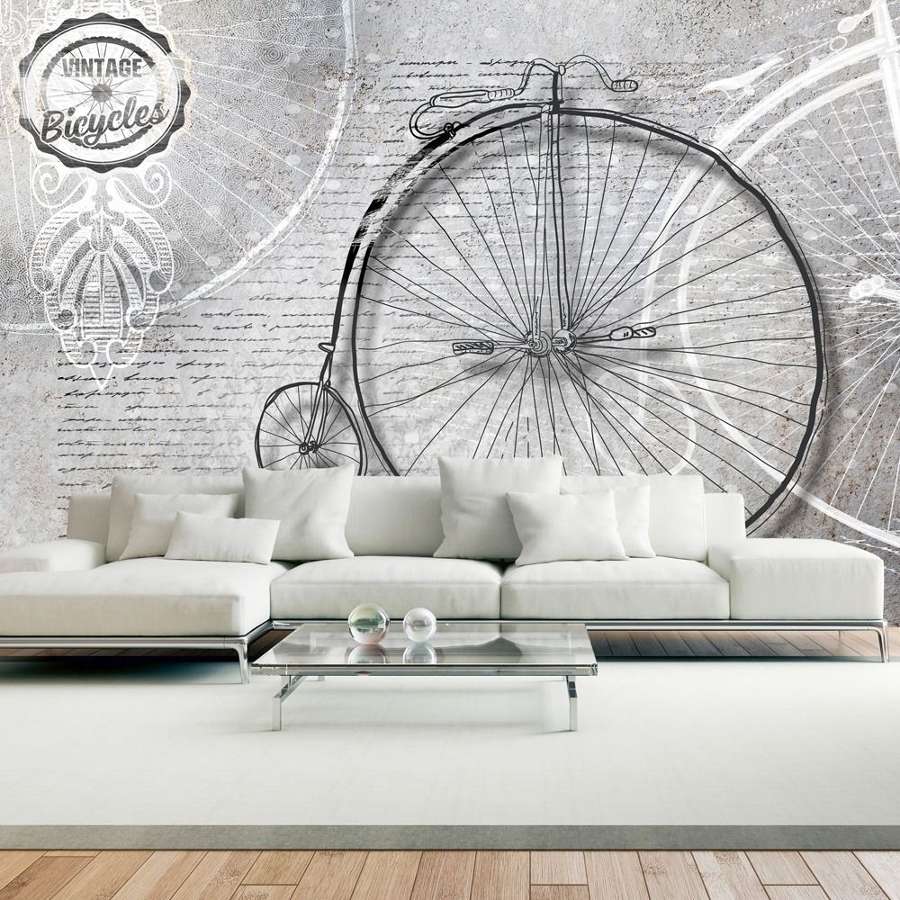 Artgeist - Papier peint - Vintage bicycles - black and white 150x105 - Papier peint