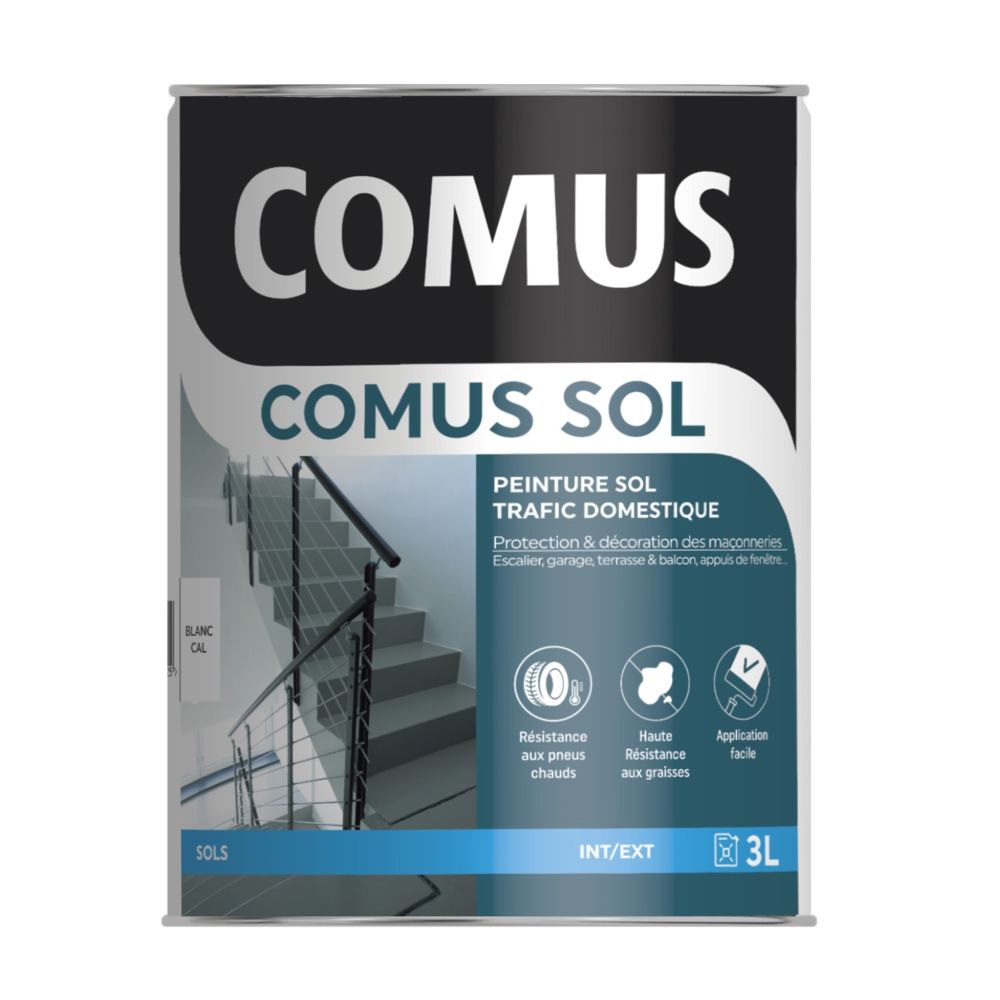 Comus - COMUS SOL GRIS CIMENT 0,75LPeinture pour sols intérieurs et extérieurs, trafic domestique - Peinture extérieure