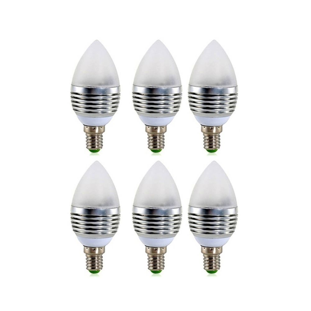Wewoo - Ampoule LED 6 PCS AC 85-265V E14 4W RVB Dimmable bougie avec télécommande - Ampoules LED