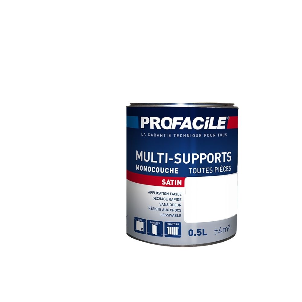Profacile - Peinture intérieure multi-supports, PROFACILE-0.5 litre-Blanc - Peinture & enduit rénovation