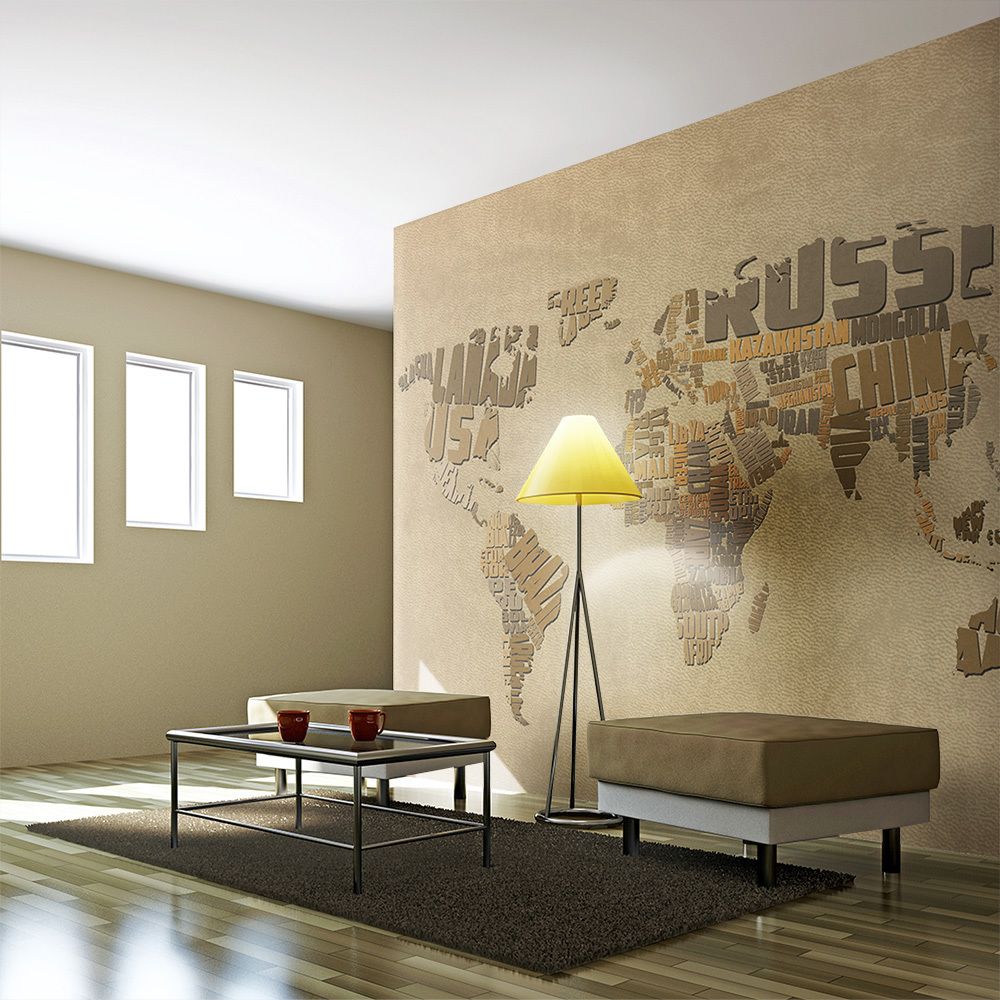 Bimago - Papier peint - Explorers' map of the World - Décoration, image, art | Carte du monde | - Papier peint