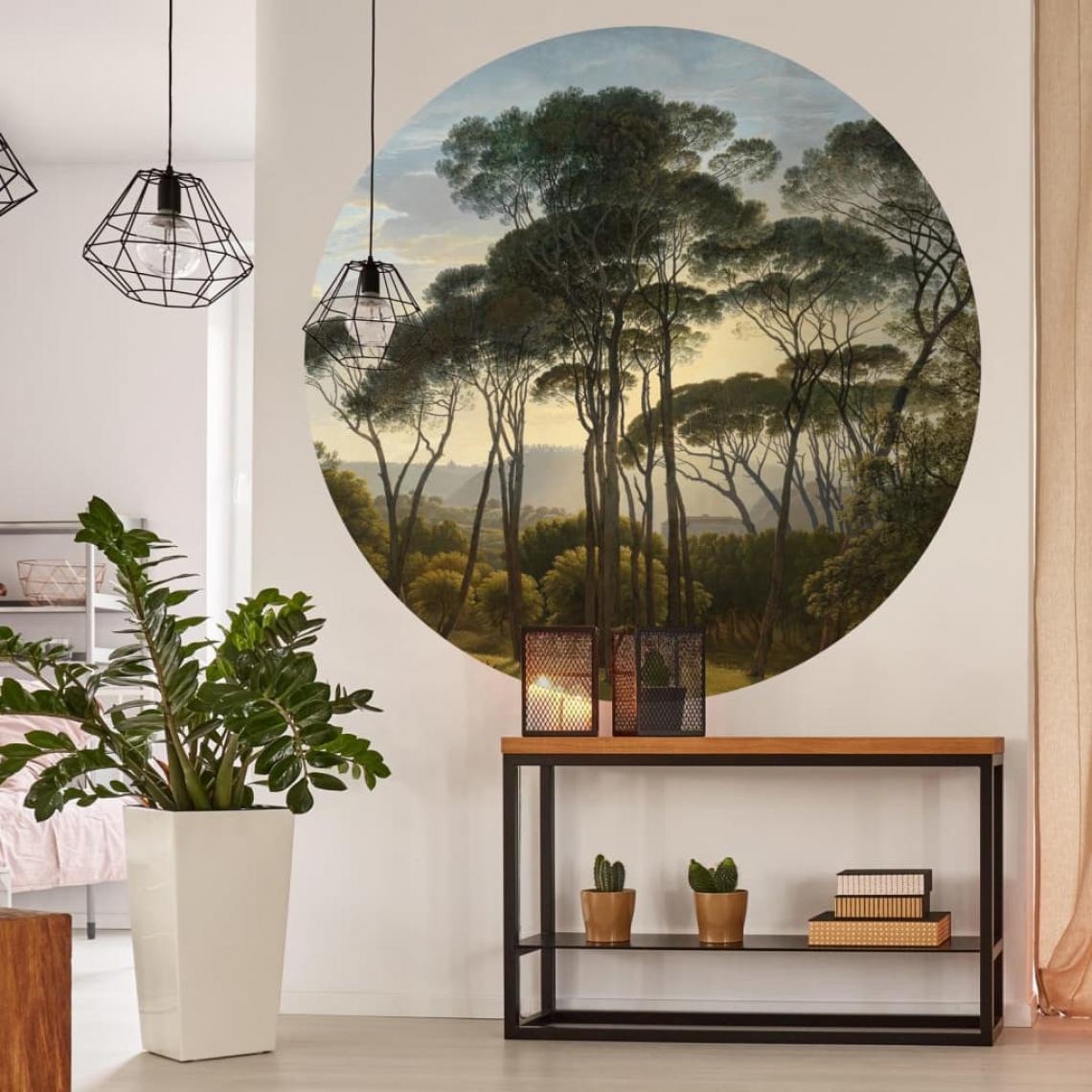 Wallart - WallArt Papier peint cercle Umbrella Pines in Italy 190 cm - Papier peint
