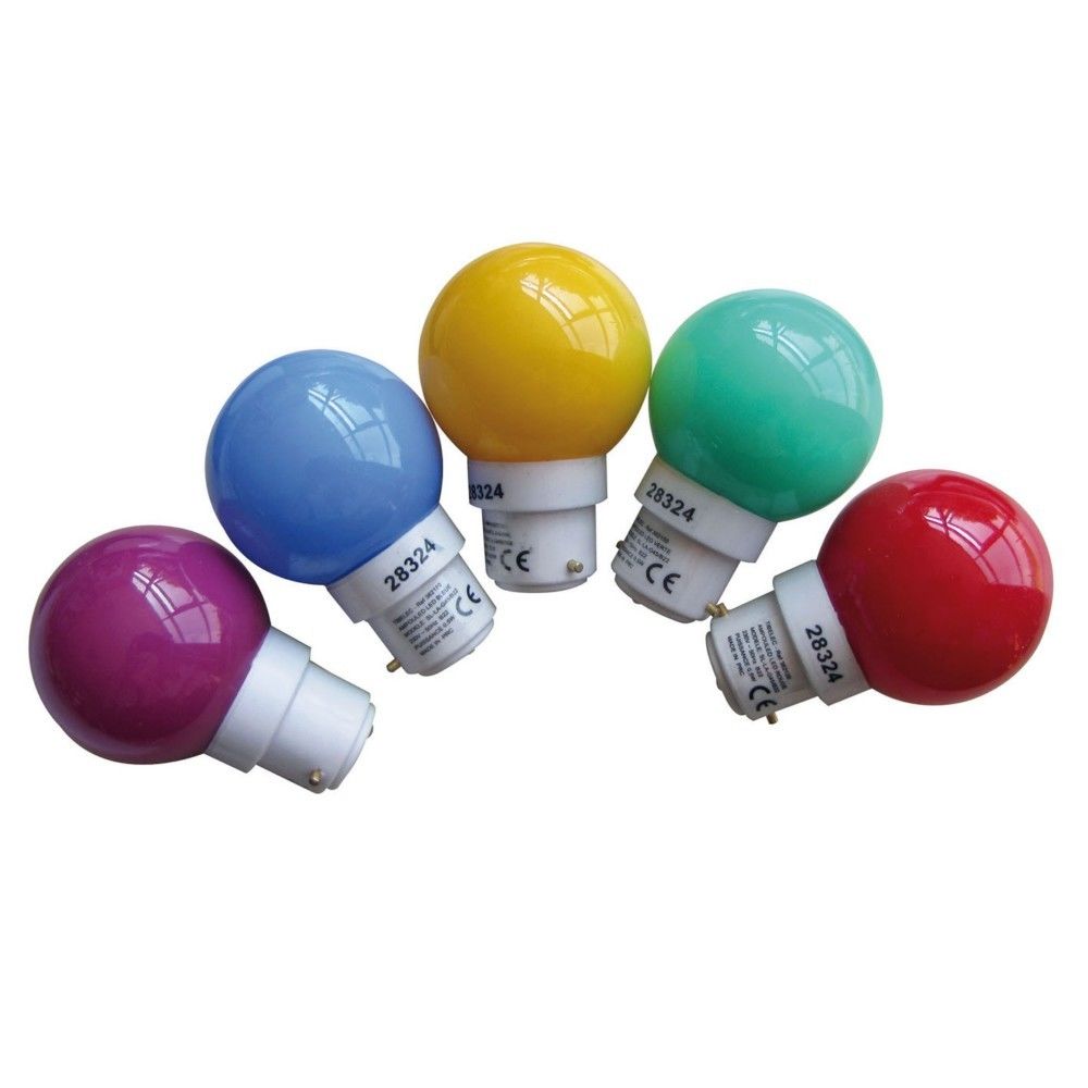 Tibelec - Pack 5 Ampoules Sphériques LED TIBELEC B22 multicolores - Ampoules LED
