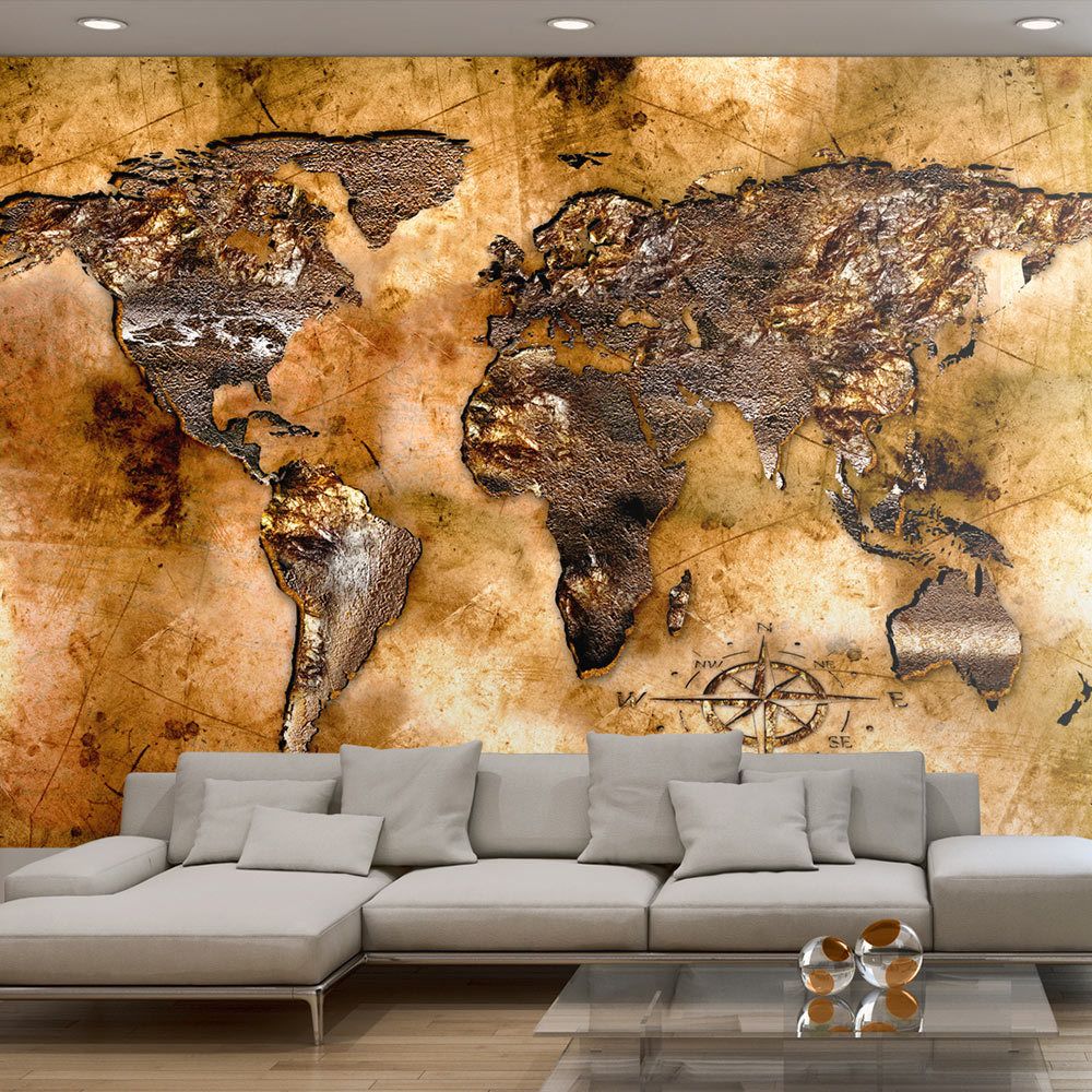 Bimago - Papier peint - Opalescent Continents - Décoration, image, art | Carte du monde | - Papier peint
