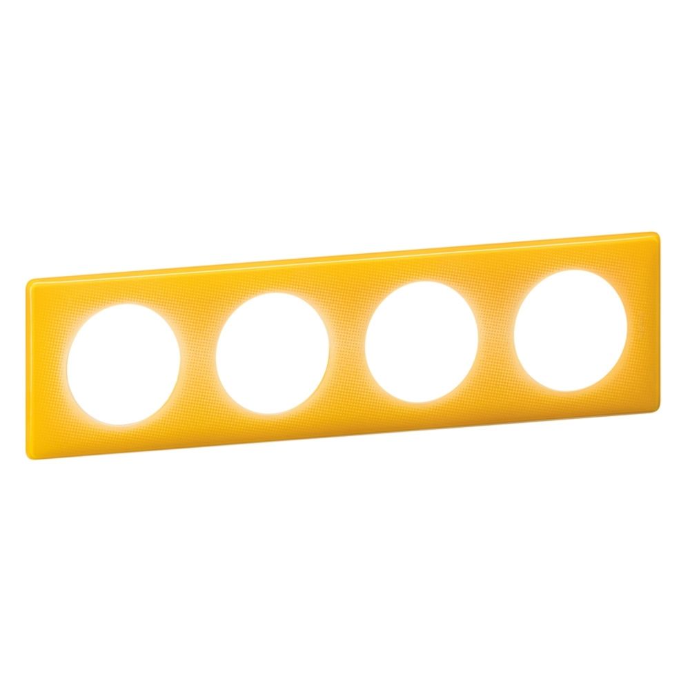 Legrand - plaque legrand céliane 4 postes jaune today - Interrupteurs et prises en saillie
