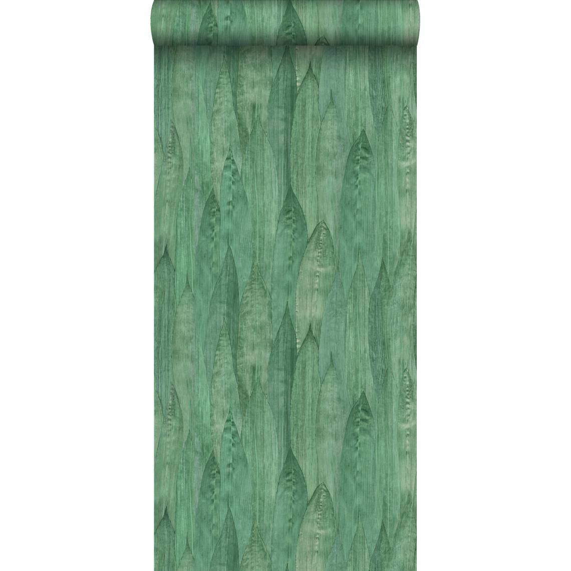 ESTAhome - ESTAhome papier peint feuilles vert jade - 138987 - 0.53 x 10.05 m - Papier peint