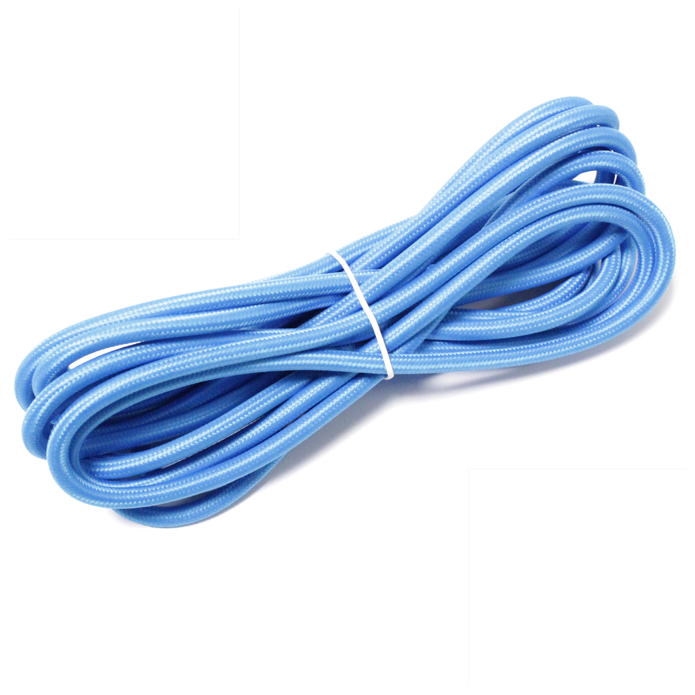 Bematik - Câble Tissus décoratifs électrique 5m 2x0.75mm bleu - Interrupteurs et prises en saillie