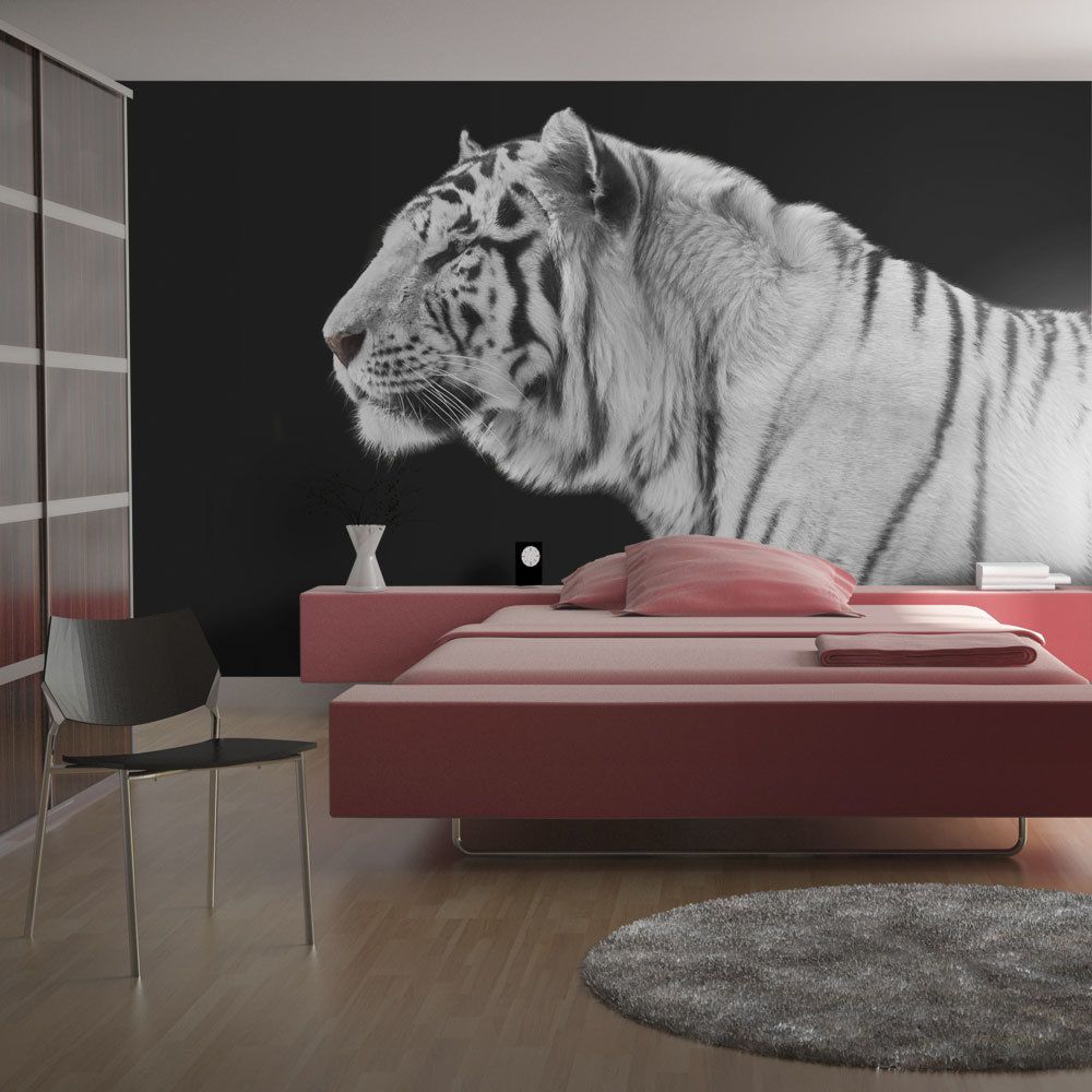 Bimago - Papier peint - Tigre blanc - Décoration, image, art | Animaux | - Papier peint
