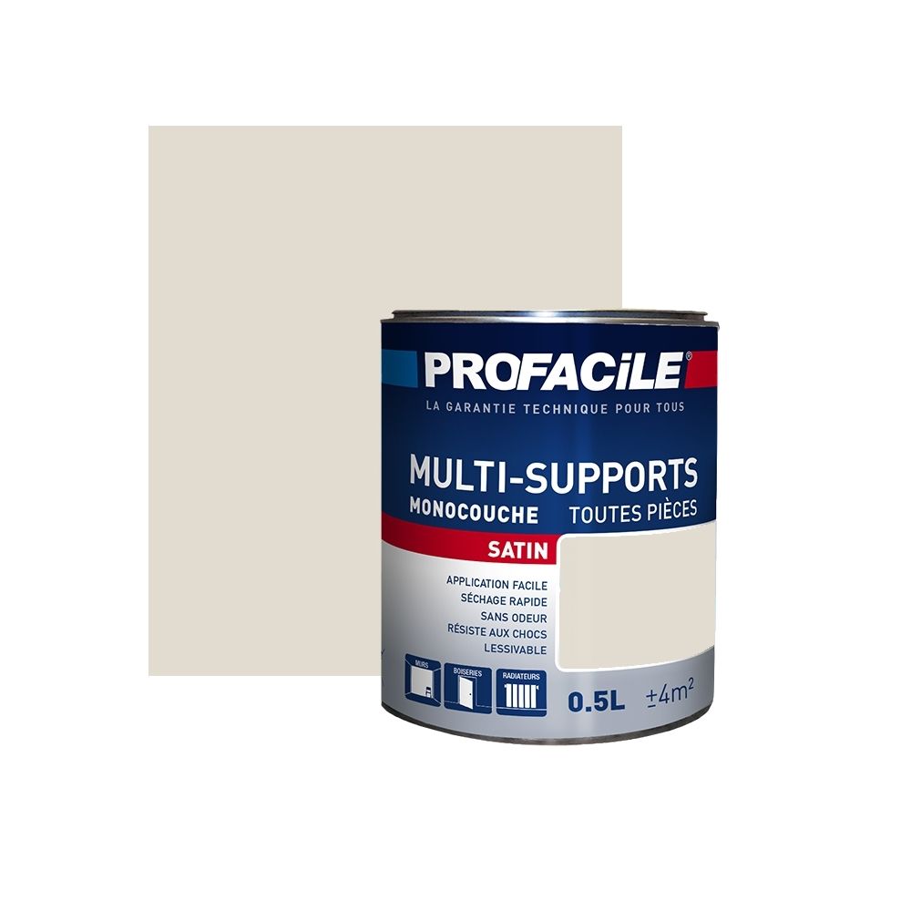 Profacile - Peinture intérieure multi-supports, PROFACILE-0.5 litre-Grain de Sable - Peinture & enduit rénovation
