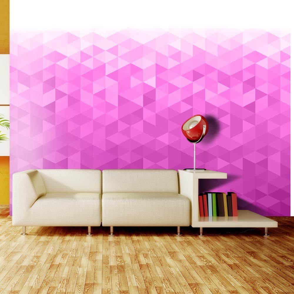Bimago - Papier peint - PInk pixel - Décoration, image, art | Fonds et Dessins | Géométrique | - Papier peint