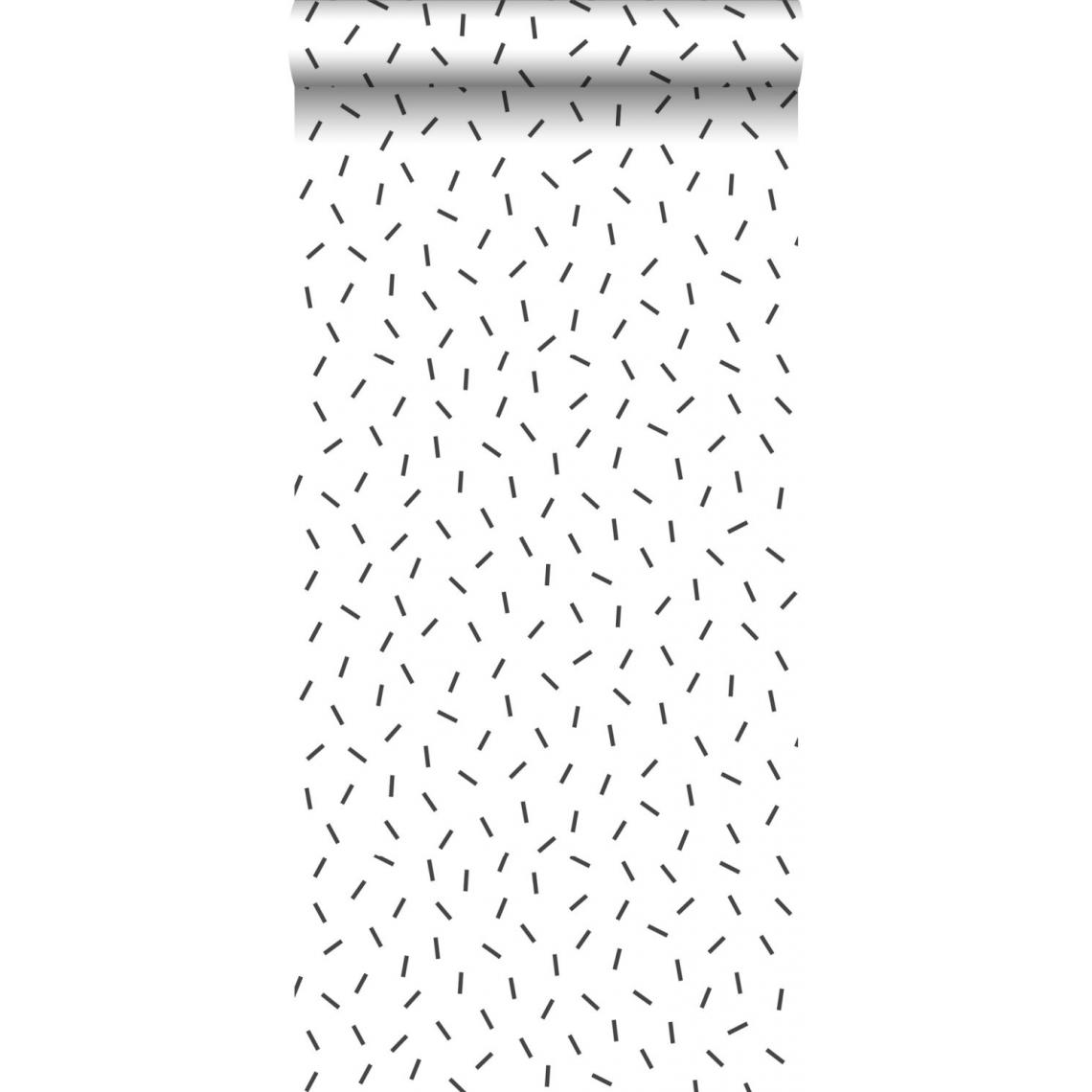 ESTAhome - ESTAhome papier peint motif graphique noir et blanc - 139064 - 0.53 x 10.05 m - Papier peint