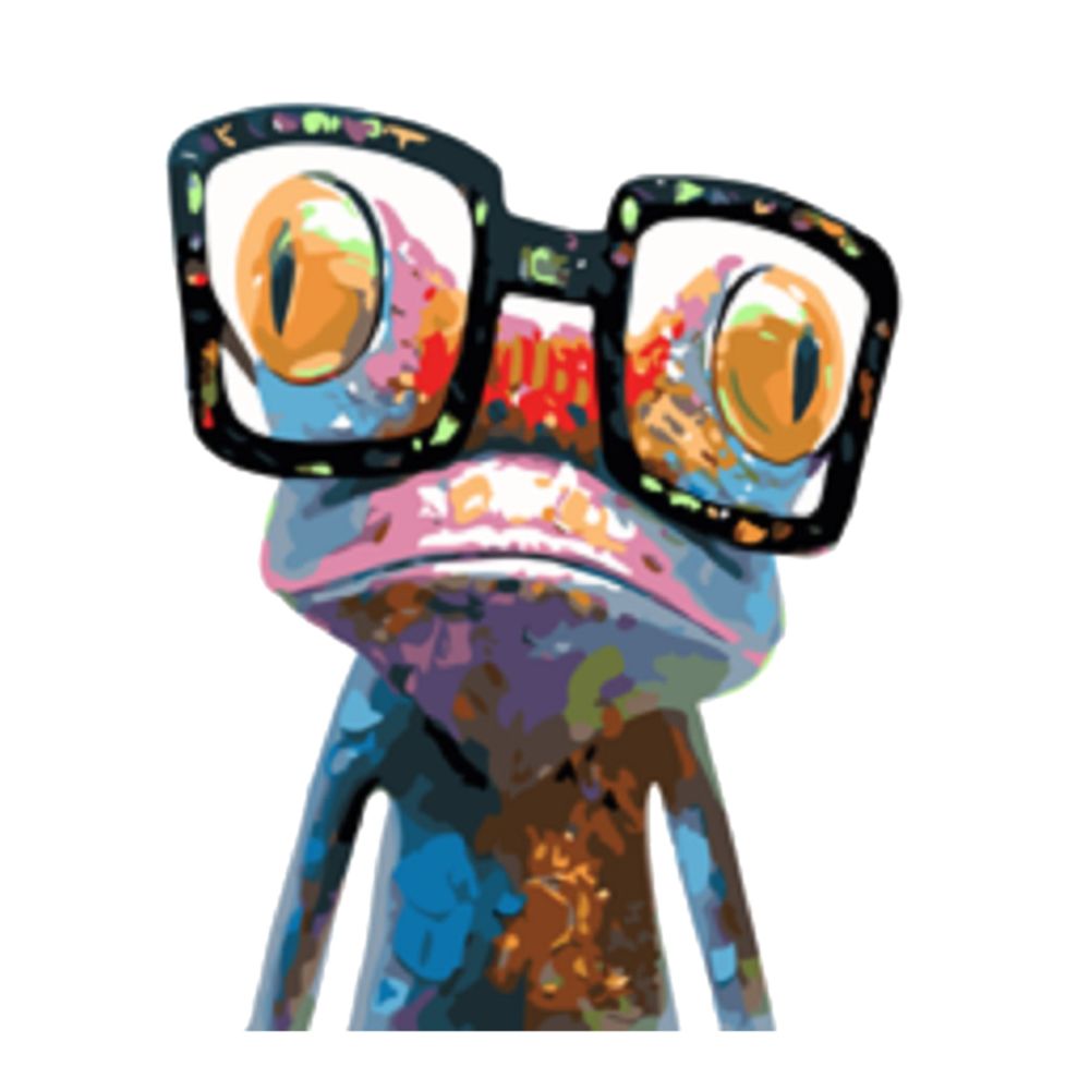 marque generique - peinture acrylique par numéro kit sur toile peinture image -frog avec des lunettes - Fibre de verre & papier à peindre