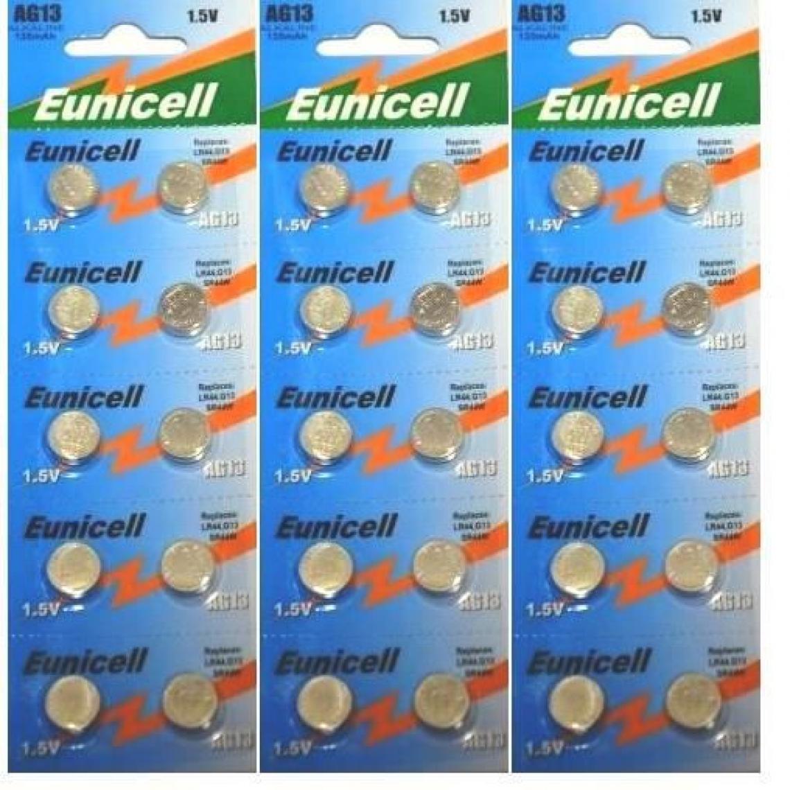 Eunicell - 30 PILES EUNICELL AG13 LR44 1.5V Batteries LR 44 A76 357 - Piles standard