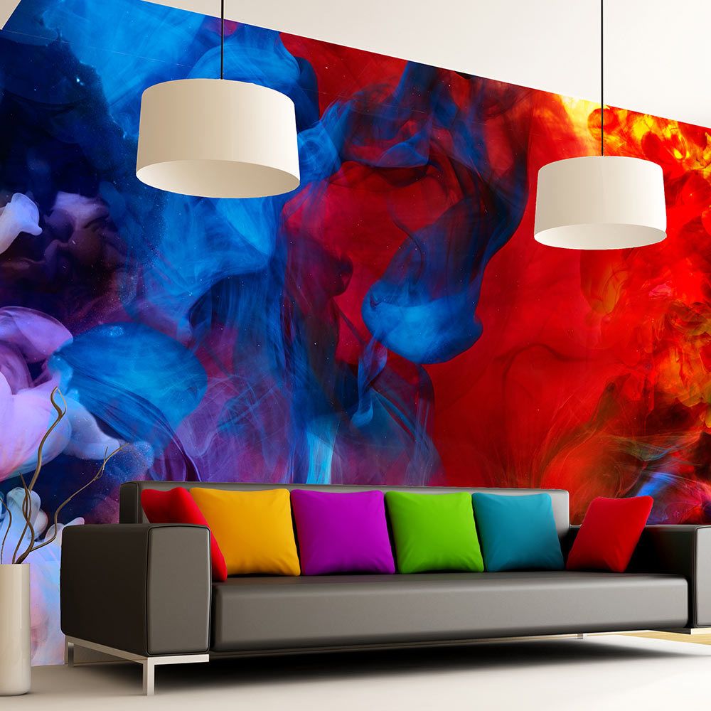 Bimago - Papier peint - Colored flames - Décoration, image, art | Abstractions | Moderne | - Papier peint