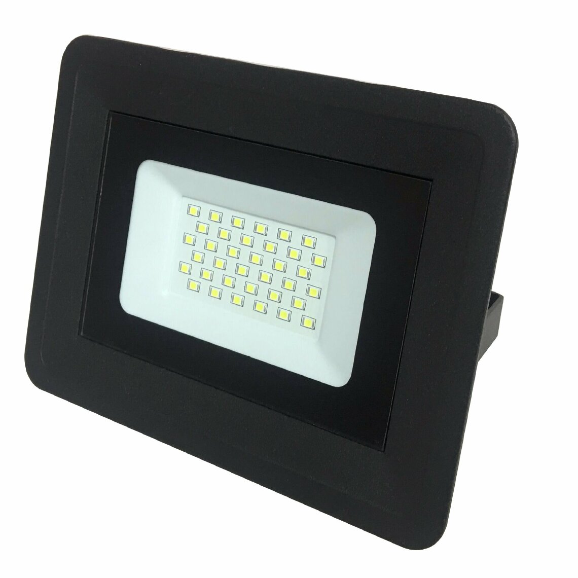 Eurobryte - LED Projecteur Lampe 30W Noir 6000K IP65 Extra Plat - Boîtes d'encastrement