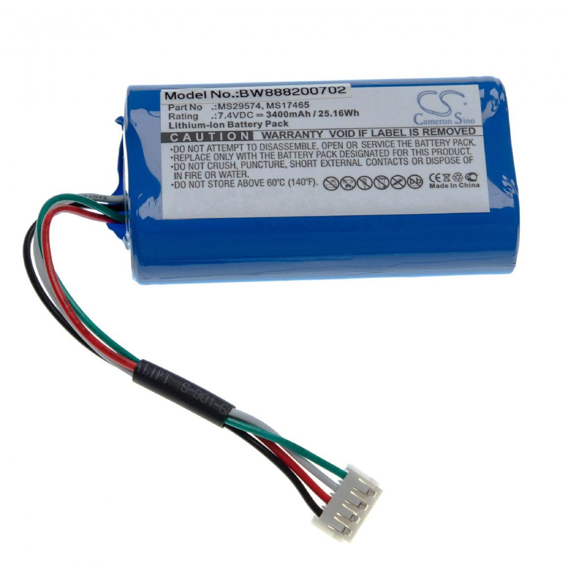 Vhbw - vhbw batterie compatible avec Dräger Infinity M450, M540 appareil de médecine comme moniteur de surveillance de patient (3400mAh, 7.4V, Li-Ion) - Piles spécifiques