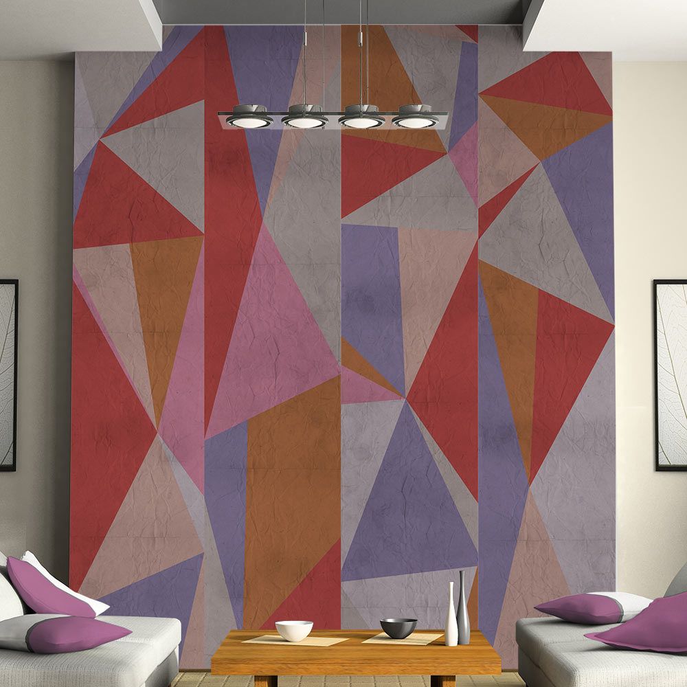 Bimago - Papier peint - Triangles! - Décoration, image, art | Deko Panels | 50x1000 cm | - Papier peint