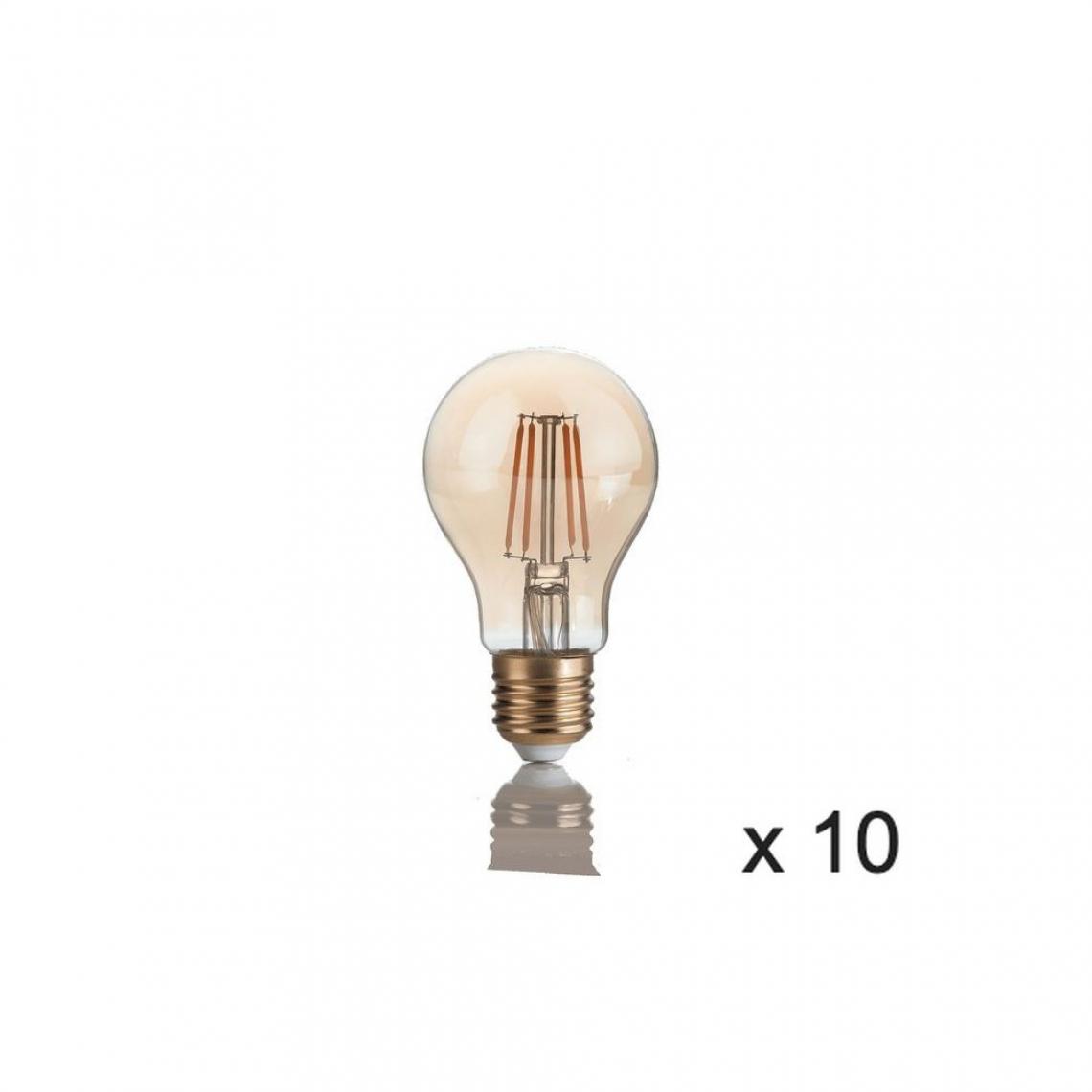 Ideal Lux - Ampoule (x10) 4W E27 Ambré D6 151687 - Ampoules LED