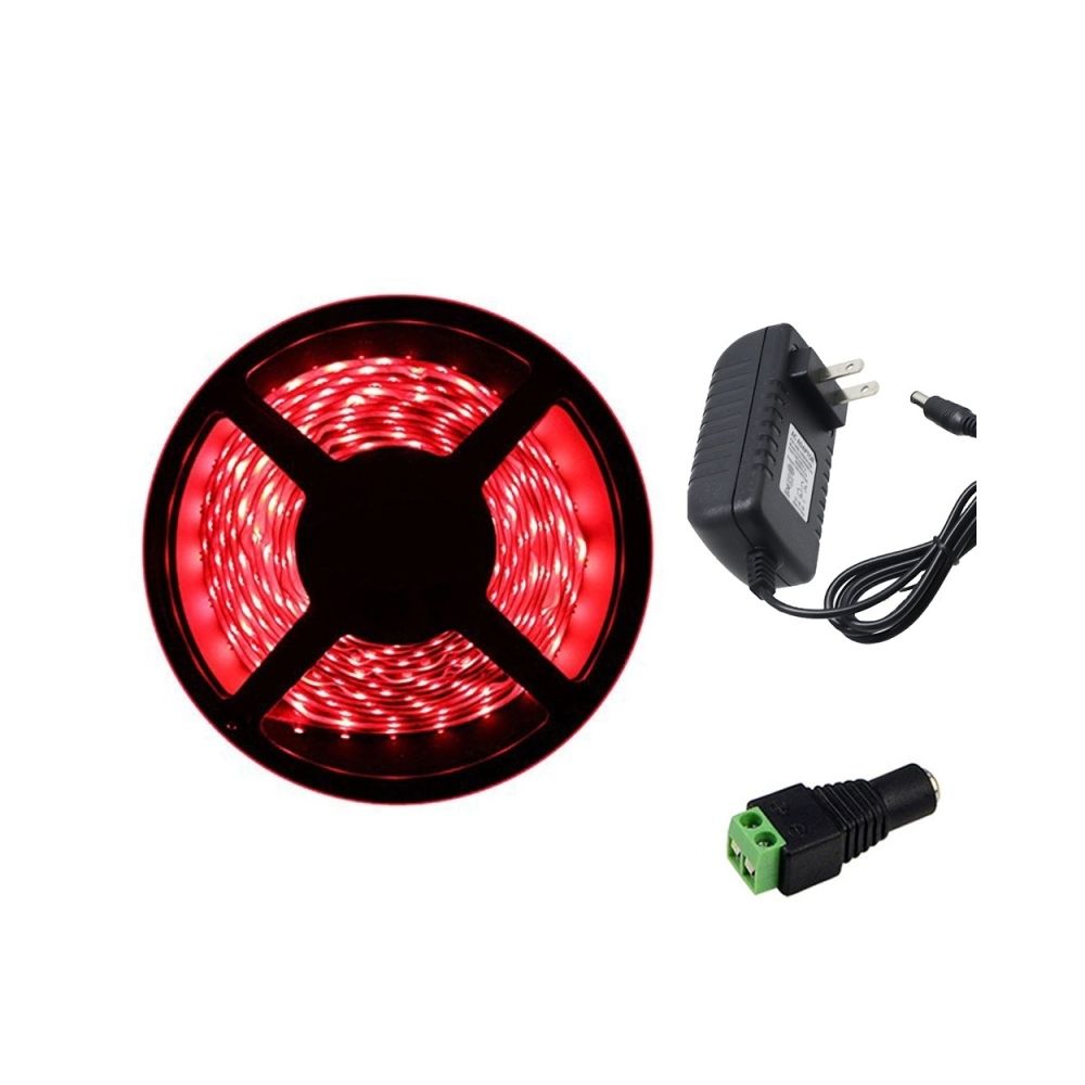 Wewoo - Ruban LED Waterproof Epoxyde US Plug Étanche Lumières de bande SMD 2835 5M 300leds 60leds / m Blanc d'éclairage flexibles (Rouge) - Ruban LED
