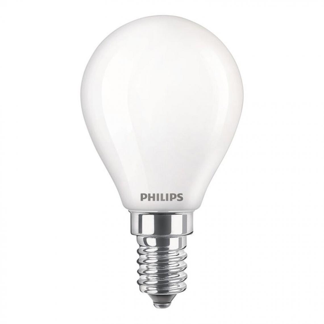 Philips - PHILIPS LED Classic 40W Sphérique E14 Blanc Chaud Dépolie Non Dimmable Lot de 2 - Ampoules LED
