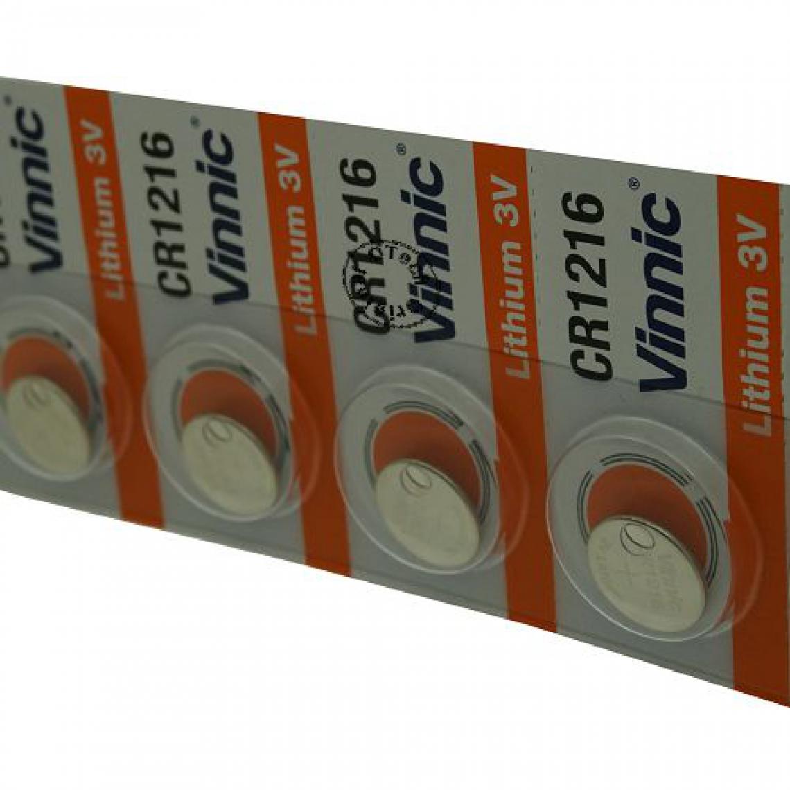 Otech - Pack de 5 piles Vinnic pour VINNIC CR1216 - Piles rechargeables