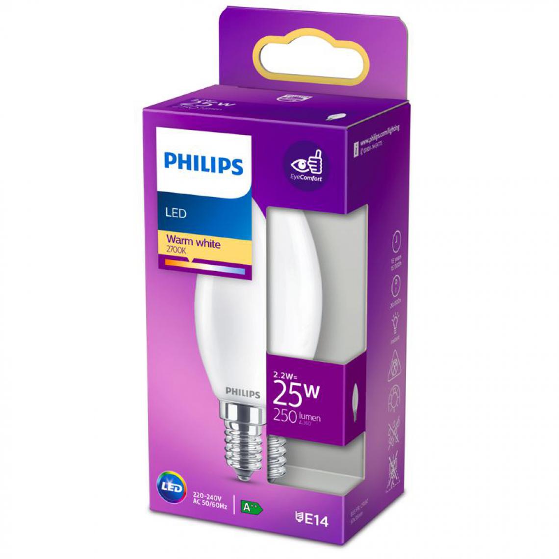 Philips - Ampoule LED forme flamme E14 PHILIPS EQ25W verre - Ampoules LED